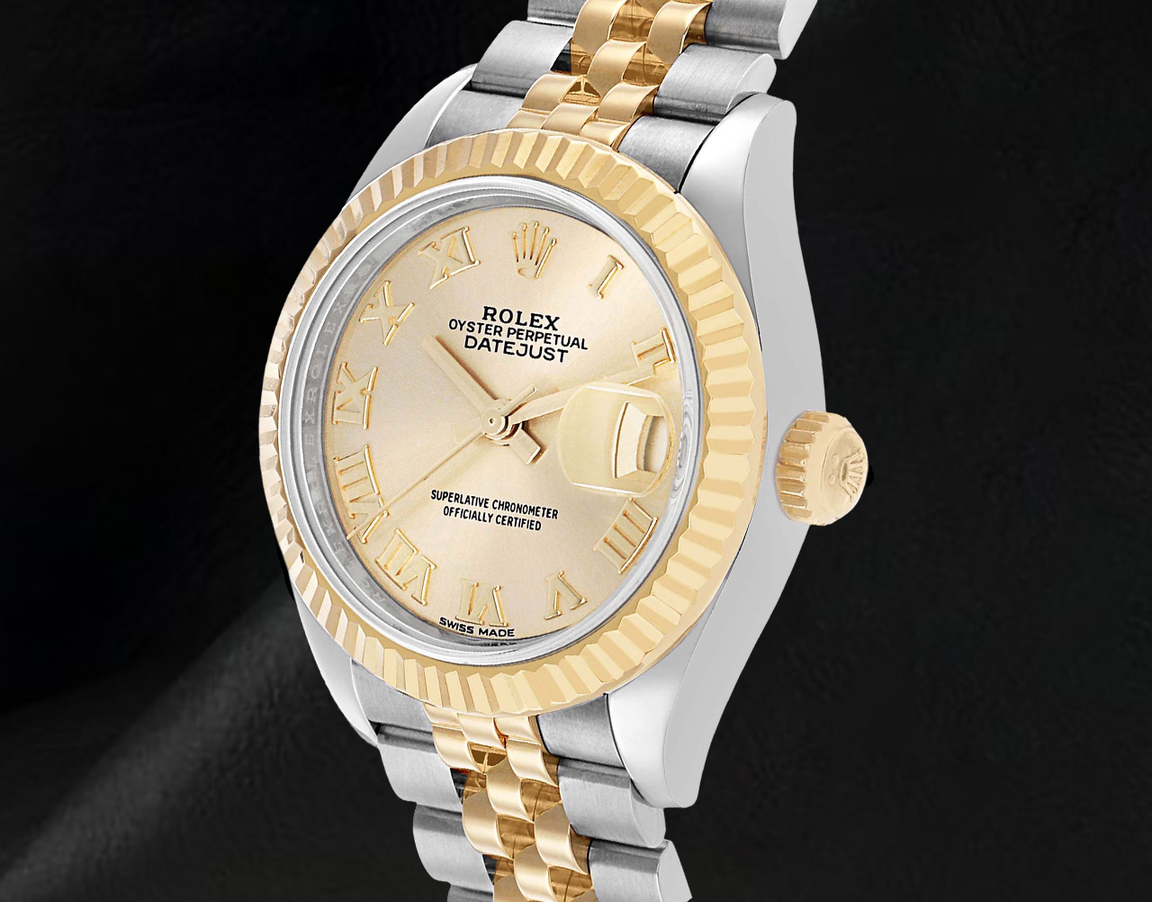 Rolex Datejust Roman Dial 28 mm Ladies Two Tone 279173 Watch