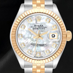 Rolex Datejust Two Tone 28 mm Mother of Pearl Diamond 279173 Ladies Watch