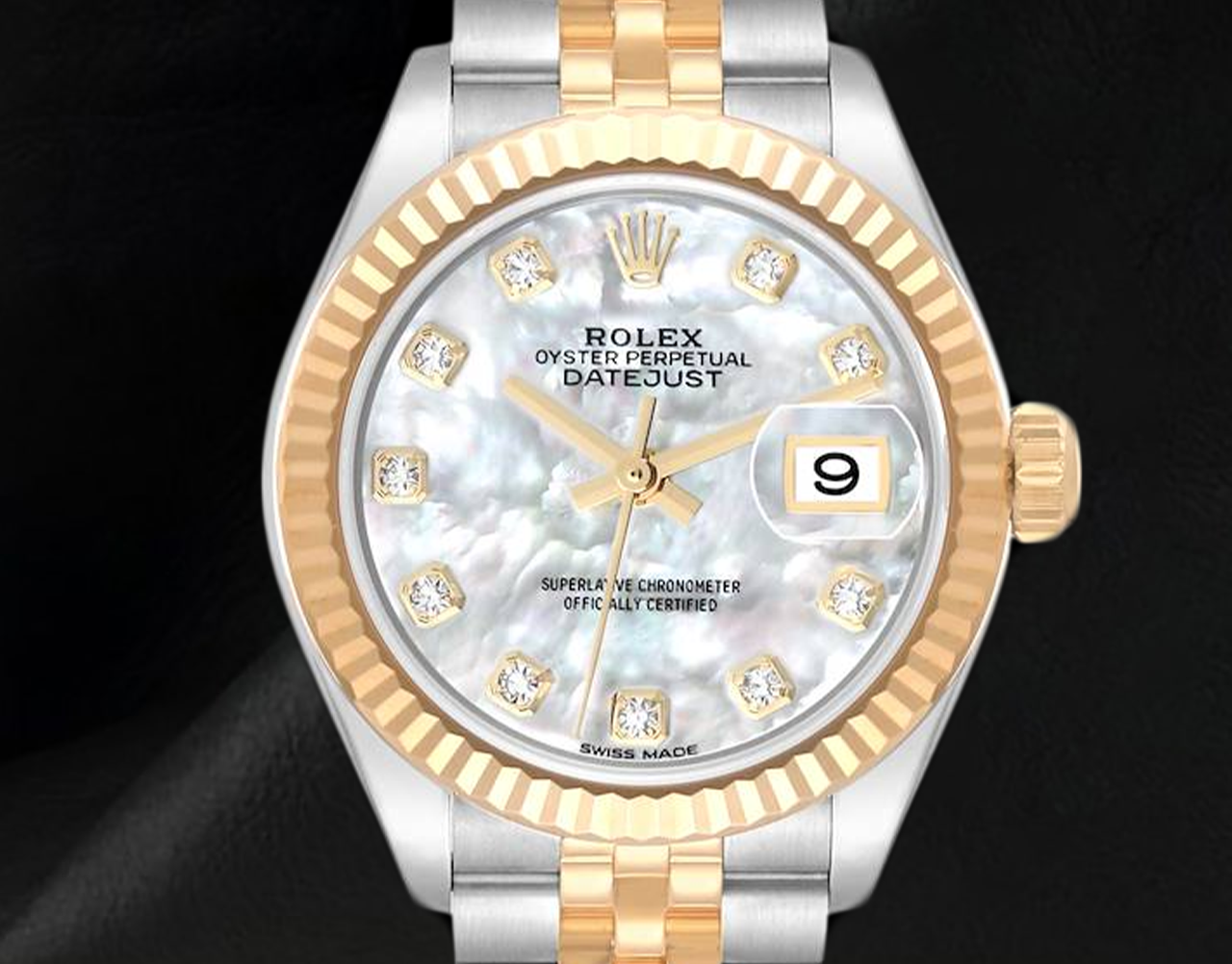 Rolex Datejust Two Tone 28 mm Mother of Pearl Diamond 279173 Ladies Watch