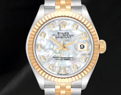 Rolex Datejust Two Tone 28 mm Mother of Pearl Diamond 279173 Ladies Watch