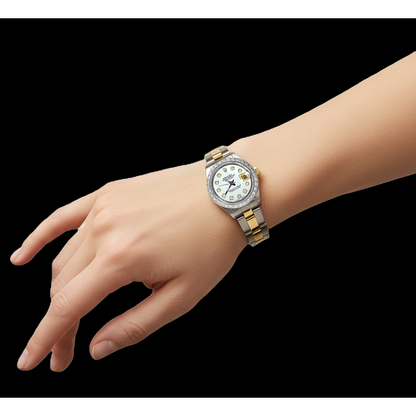 Rolex Datejust Two Tone Ladies Watch Diamond Bezel P3