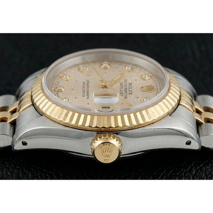 Rolex Datejust Watch Two Tone Diamond Dial Jubilee Style Ivory