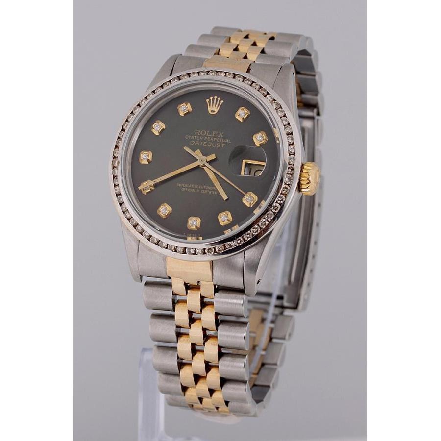 Watch Two Tone Men Channel Bezel Diamond