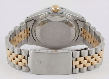 Rolex Datejust Watch Two Tone Men Channel Bezel Diamond