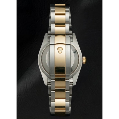 Rolex Datejust Year 2011 White Mother Of Pearl Diamond Dial Diamond Bezel 31 mm Two Tone Watch