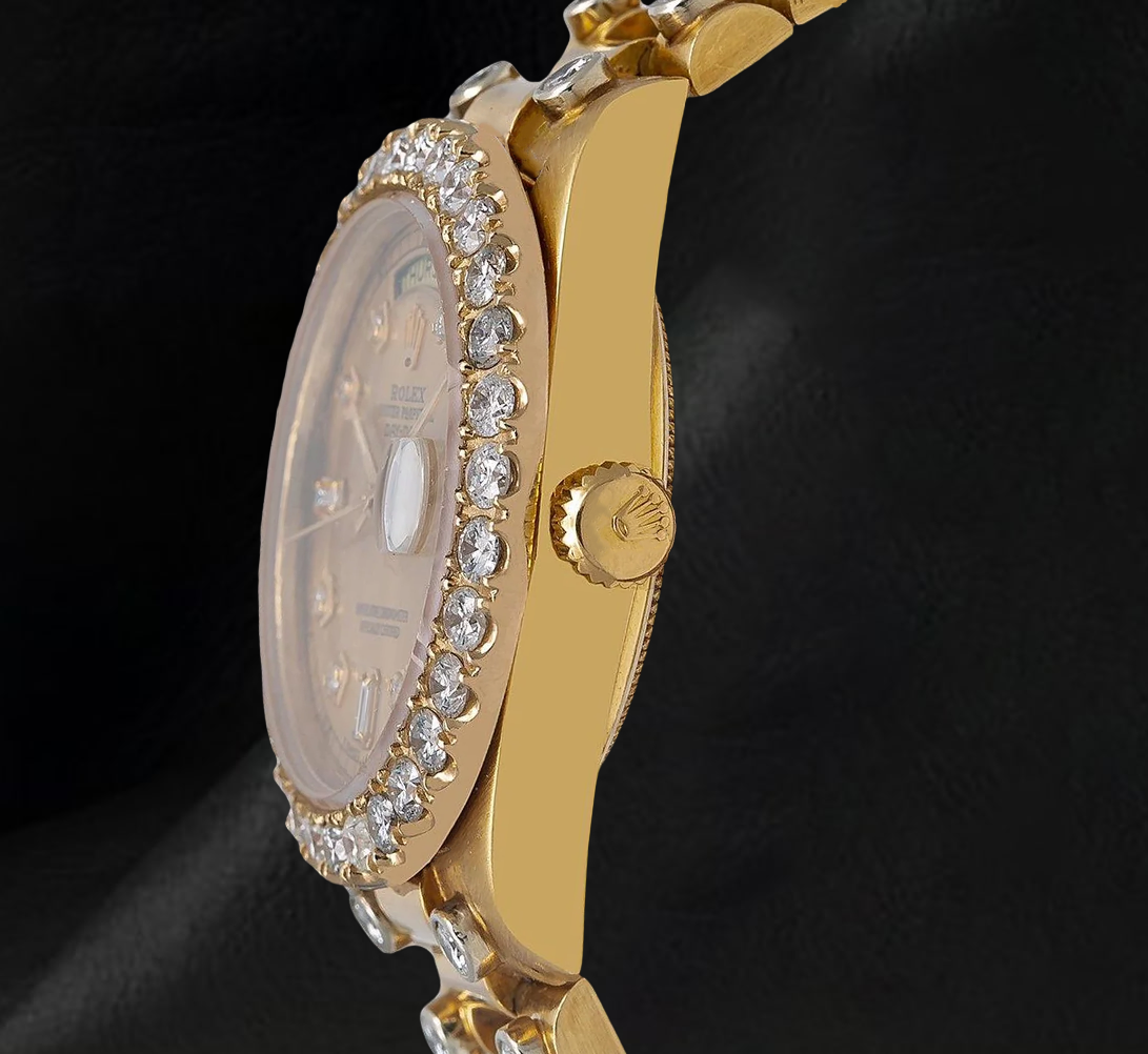 Rolex Day Date 18038 36mm Champagne Diamond Dial Yellow Gold Watch 18K