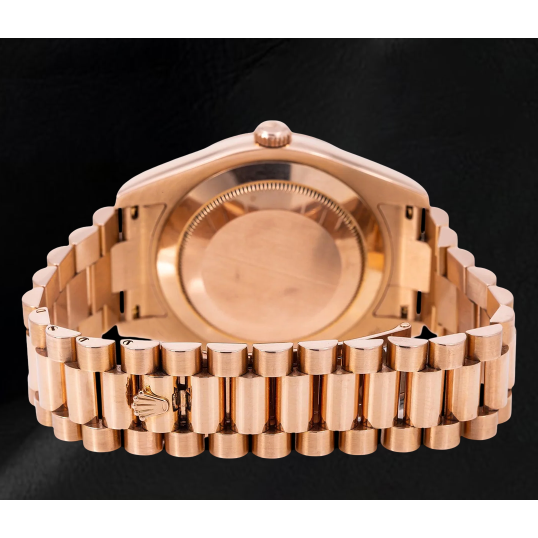 Rolex Day Date II 218235 41mm Salmon Diamond Dial Rose Gold Watch