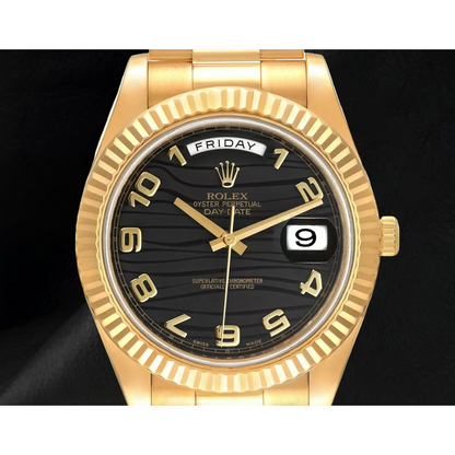 Rolex Day Date Two 41 Mm Men Watch Domed Bezel Yellow Gold