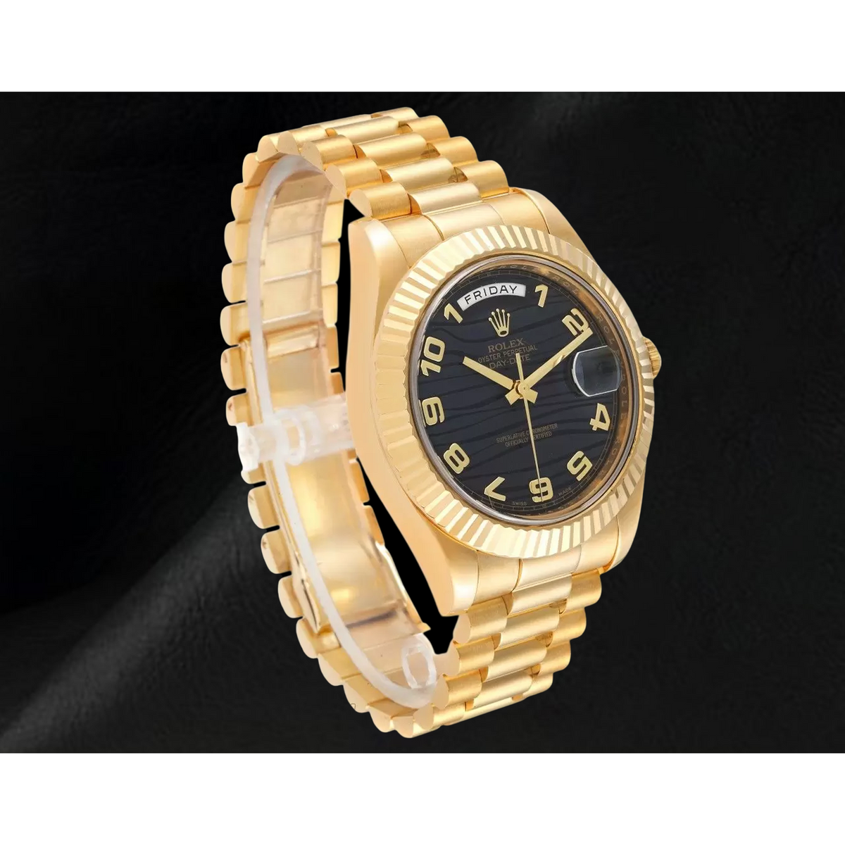 Rolex Day Date Two 41 Mm Men Watch Domed Bezel Yellow Gold