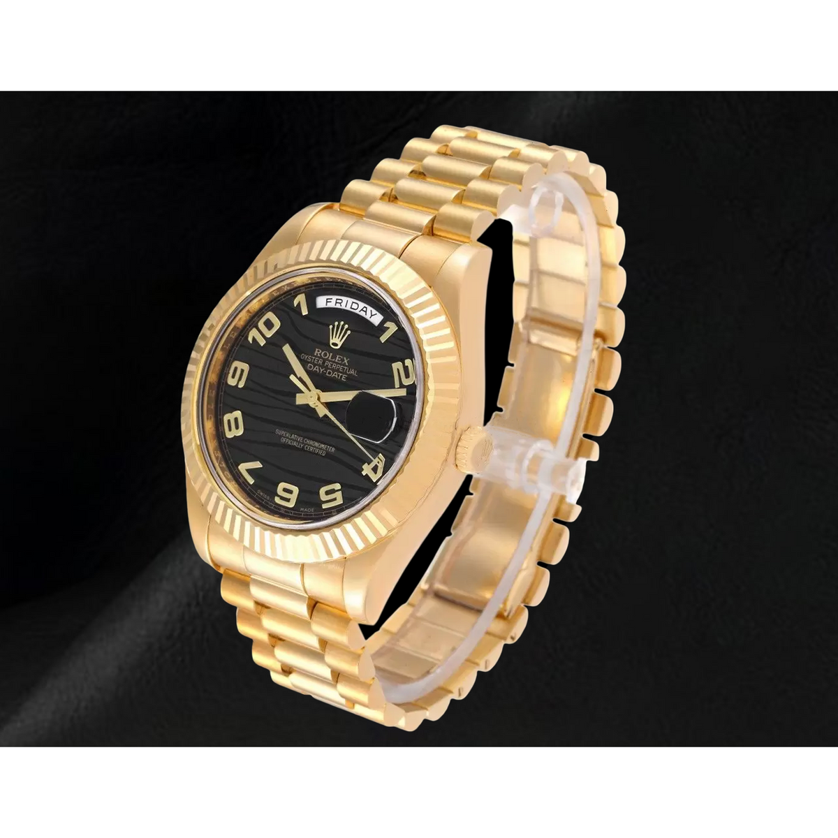 Rolex Day Date Two 41 Mm Men Watch Domed Bezel Yellow Gold