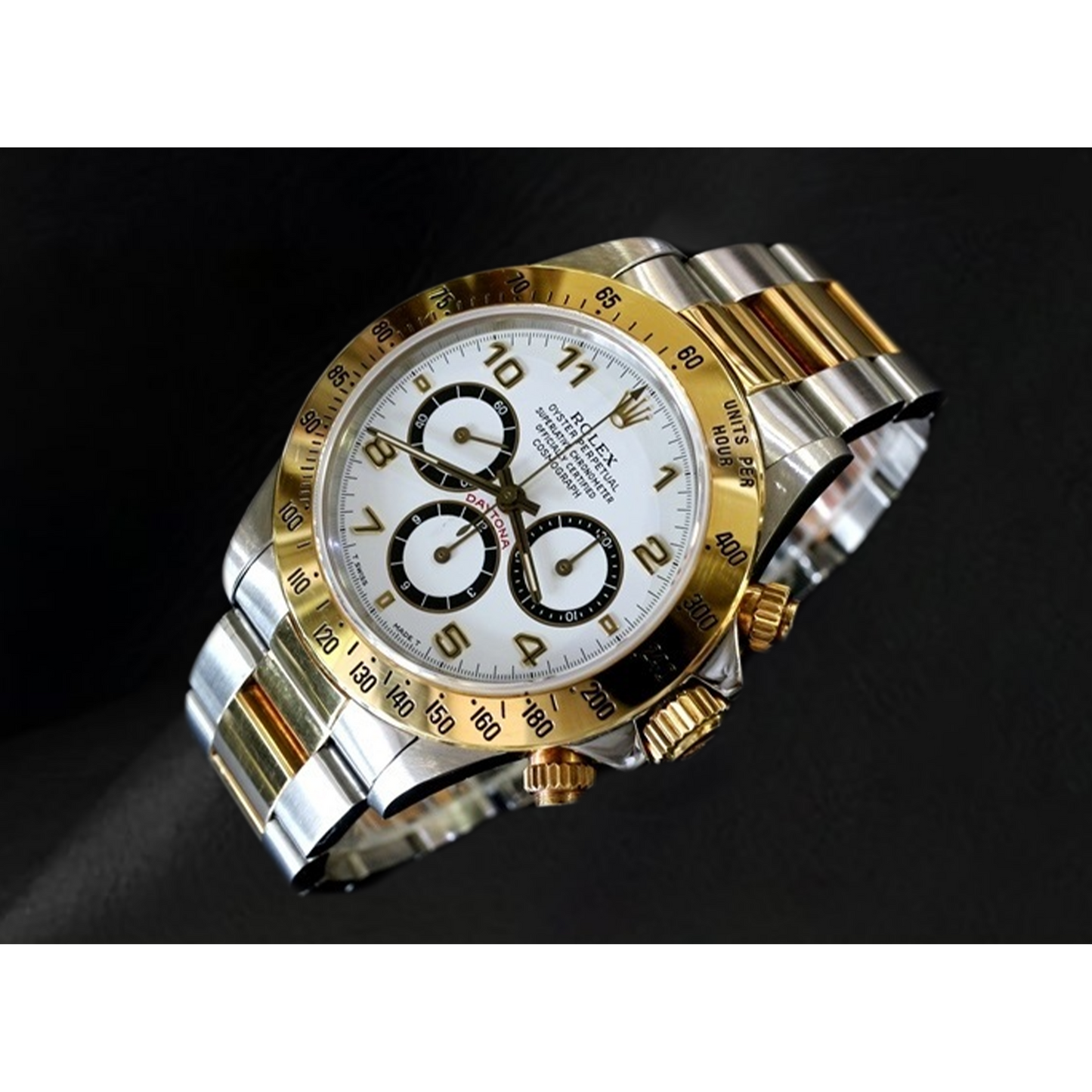 Rolex Daytona Arabic Numeral Cosmograph Dial Stainless Steel and Yellow Gold  Watch