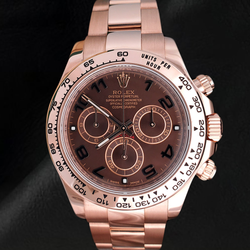 Rolex Daytona Coffee Brown Arabic Cosmograph Dial Rose Gold 18K Watch