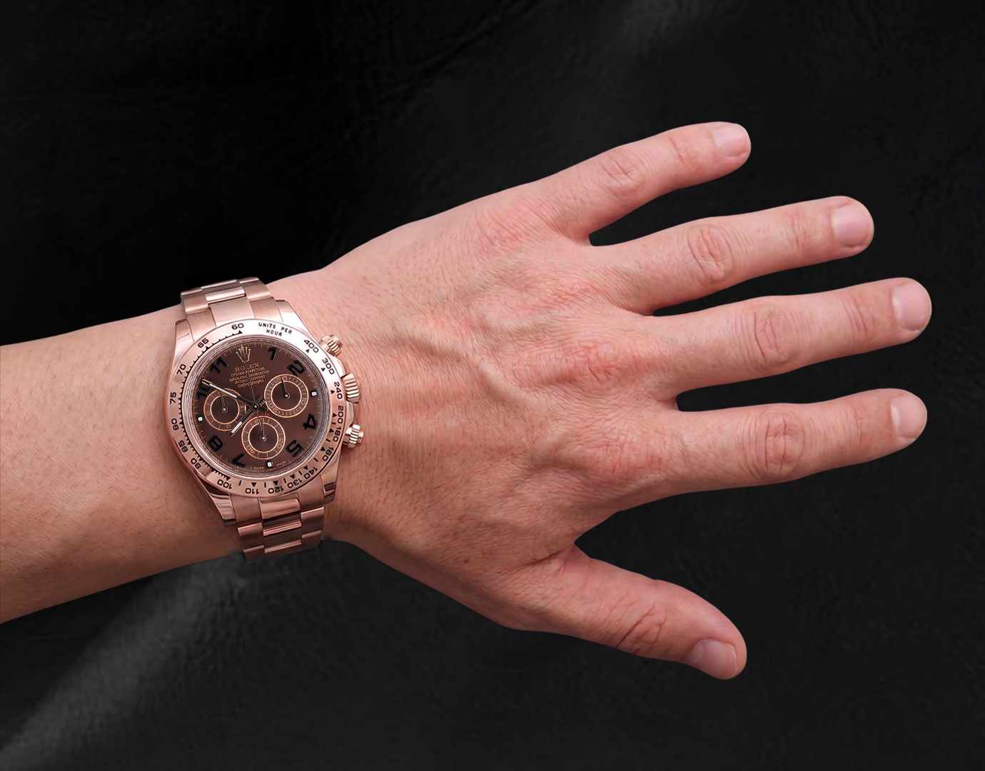 Rolex Daytona Coffee Brown Arabic Cosmograph Dial Rose Gold 18K Watch