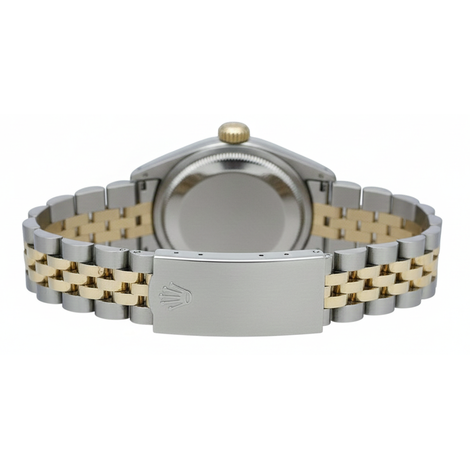 Rolex Diamond Bezel White Stick Dial Watch Ss G Jubilee Bracelet