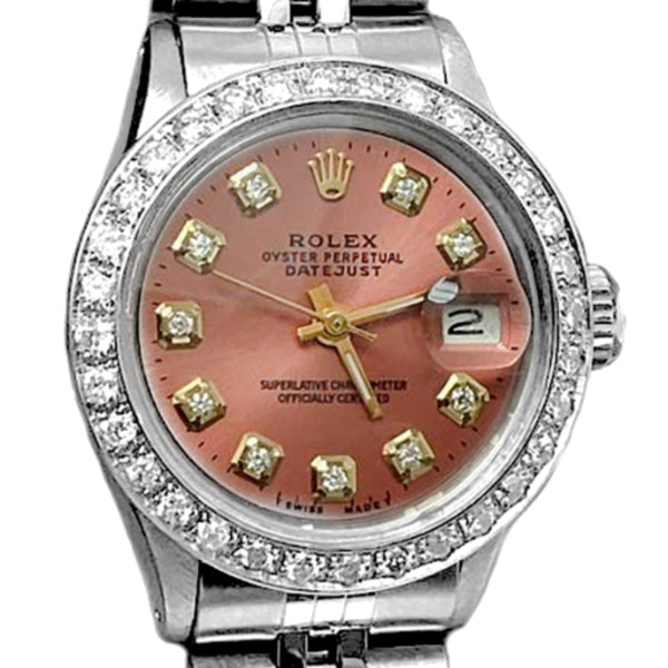 Rolex Diamond Dial Bezel Jubilee Ss Bracelet Datejust Women Watch