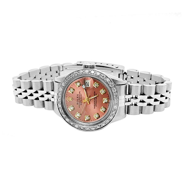 Rolex Diamond Dial Bezel Jubilee Ss Bracelet Datejust Women Watch