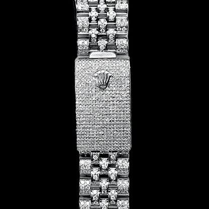 Rolex Iced Out Diamond 12 Carat 36mm Roman Dial Stainless Steel Watch