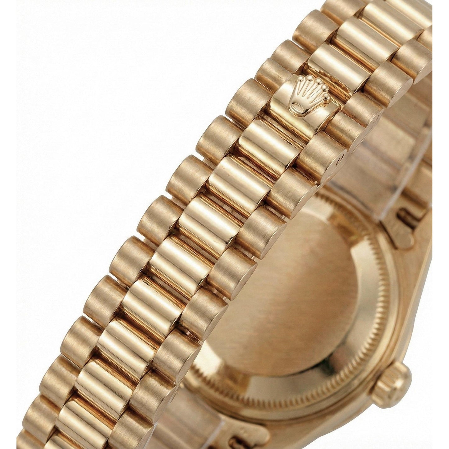 Rolex Dj Champagne Tapestry Dial Pin Stripe Watch Gold President