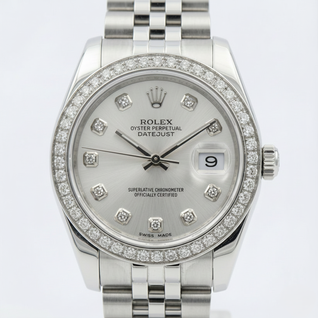Rolex Dj Midsize 31 Mm Watch Custom Diamond Dial Jubilee Bracelet Ss