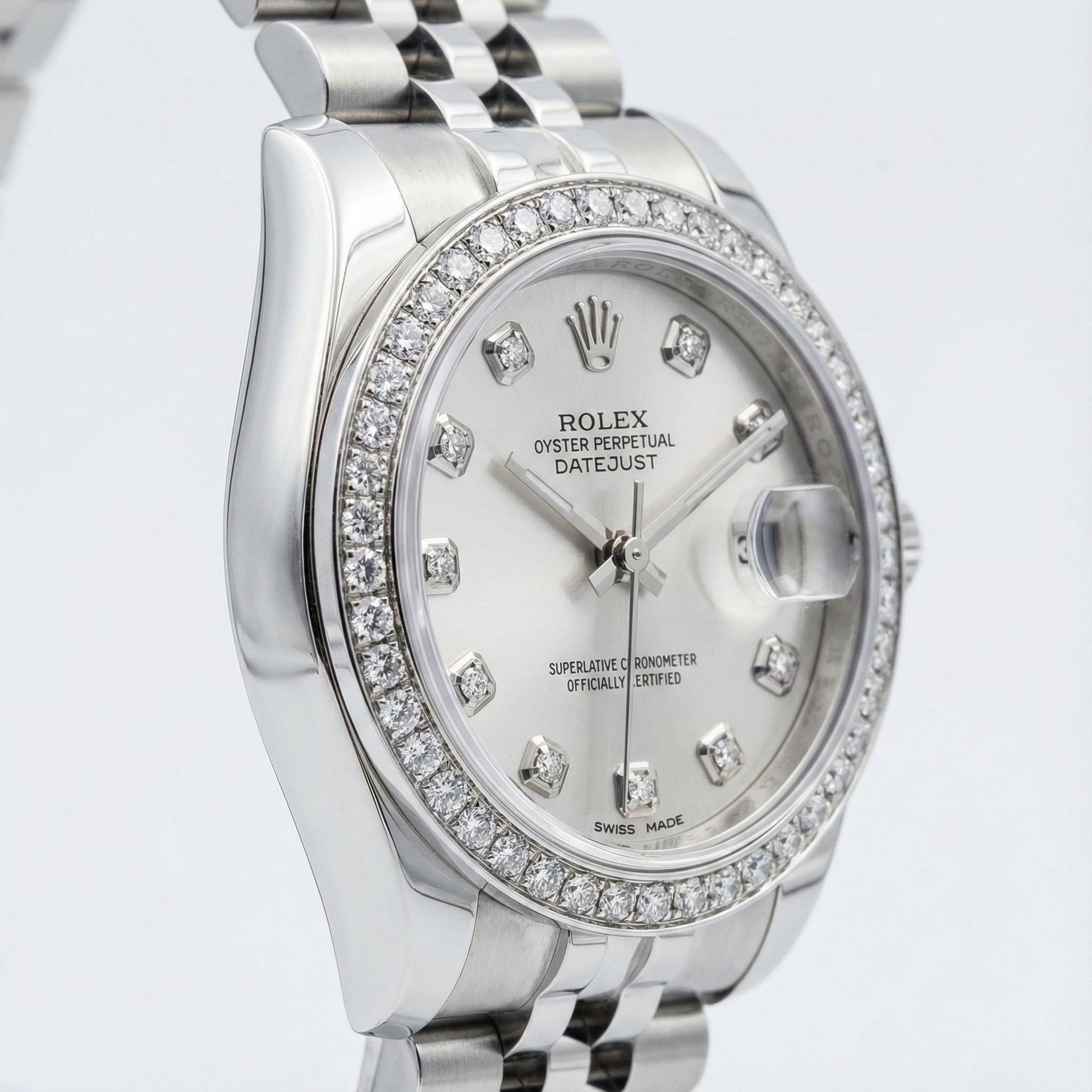 Rolex Dj Midsize 31 Mm Watch Custom Diamond Dial Jubilee Bracelet Ss