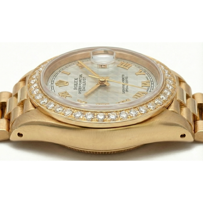 Rolex Dj Pyramid Roman Dial Diamond Bezel Watch President Style G