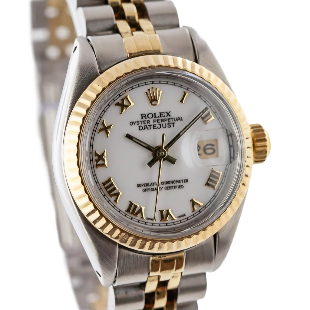 Rolex Dj Roman Dial Fluted Bezel  Watch Ss & Gold Jubilee Bracelet