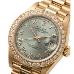 Rolex Dj Watch President Style Bracelet Gray Roman Dial Yg Women