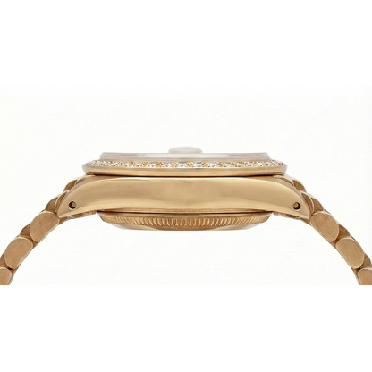 Rolex Dj Watch Presidential Style Champagne Stick Dial  Bezel