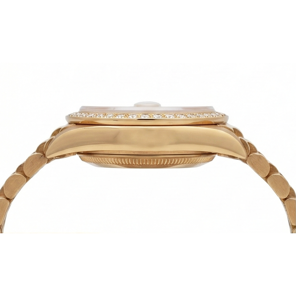 Rolex Dj Watch Presidential Style Champagne Stick Dial  Bezel