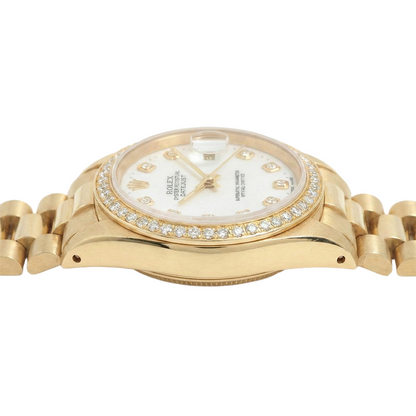 Rolex Dj Watch Presidential Style Gold Bezel Diamond Dial Rolex