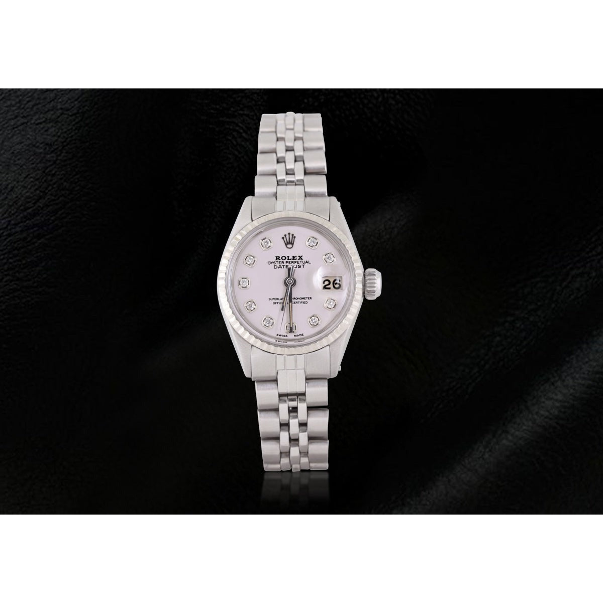  White Diamond Dial Jubilee Stainless Steel Watch