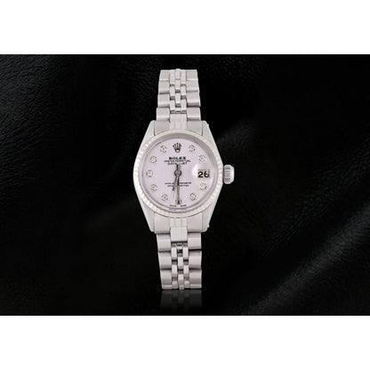  White Diamond Dial Jubilee Stainless Steel Watch