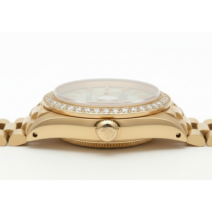 Rolex Dj White Roman Dial Diamond Bezel Presidential Style Gold