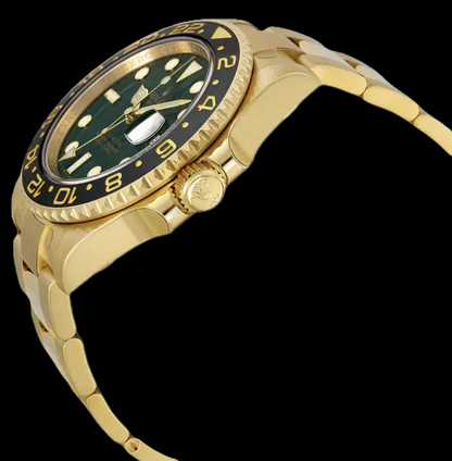 Rolex GMT-Master II 116718 40mm Green Luminous Dial Yellow Gold Watch
