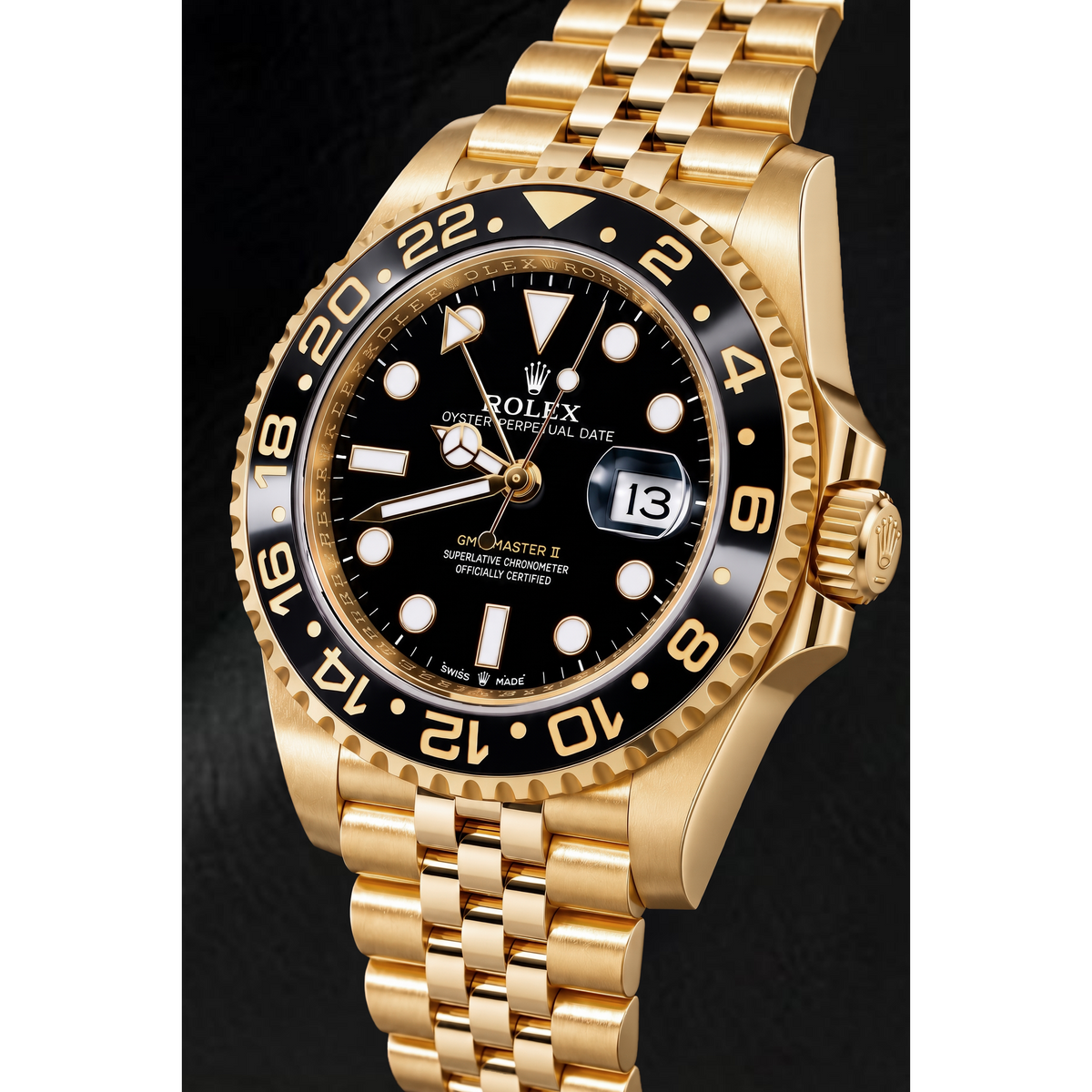 Rolex GMT-Master II 126718GRNR 40mm Black Luminous Dial Yellow Gold Watch
