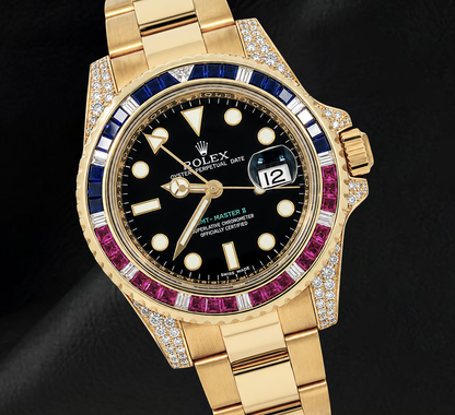 Rolex GMT Master II  116718 Black Dial 40mm Yellow Gold 18K Watch
