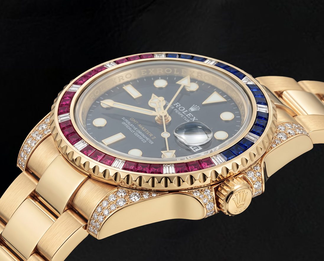 Rolex GMT Master II  116718 Black Dial 40mm Yellow Gold 18K Watch