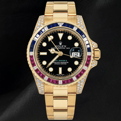Rolex GMT Master II  116718 Black Dial 40mm Yellow Gold 18K Watch