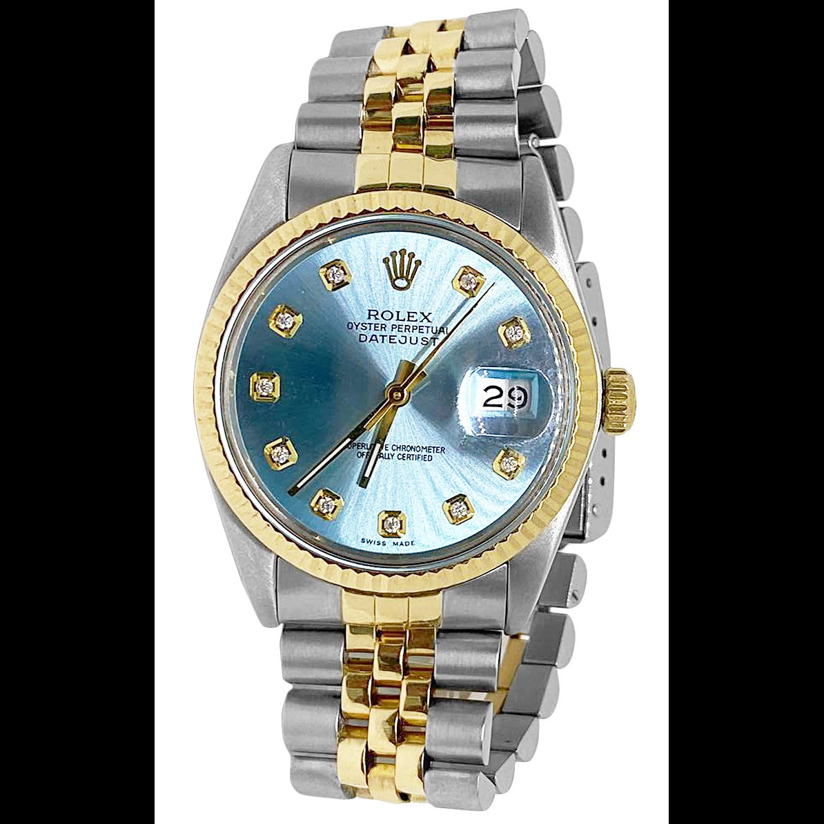 Rolex Blue Ss & Gold