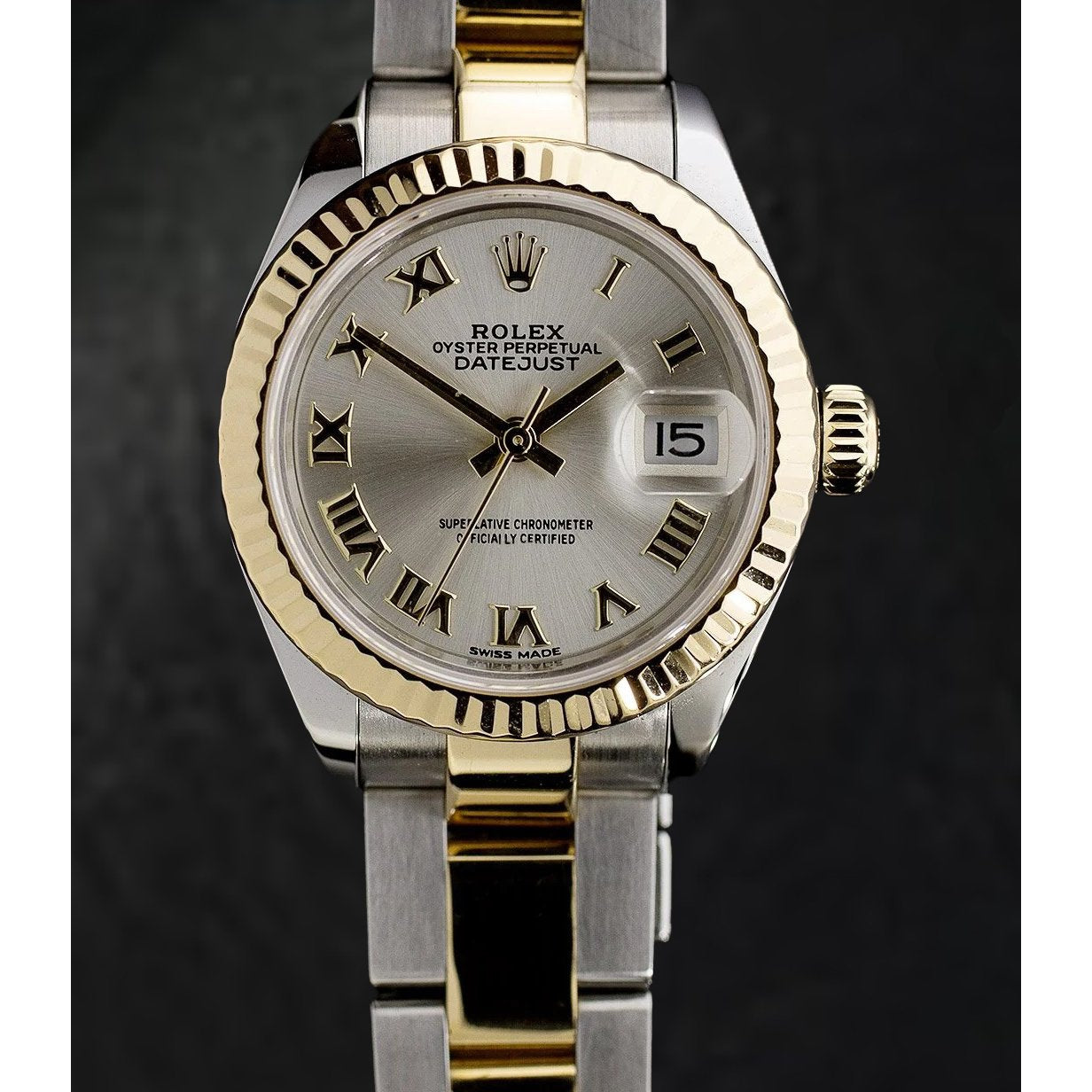natural diamond watch front view
