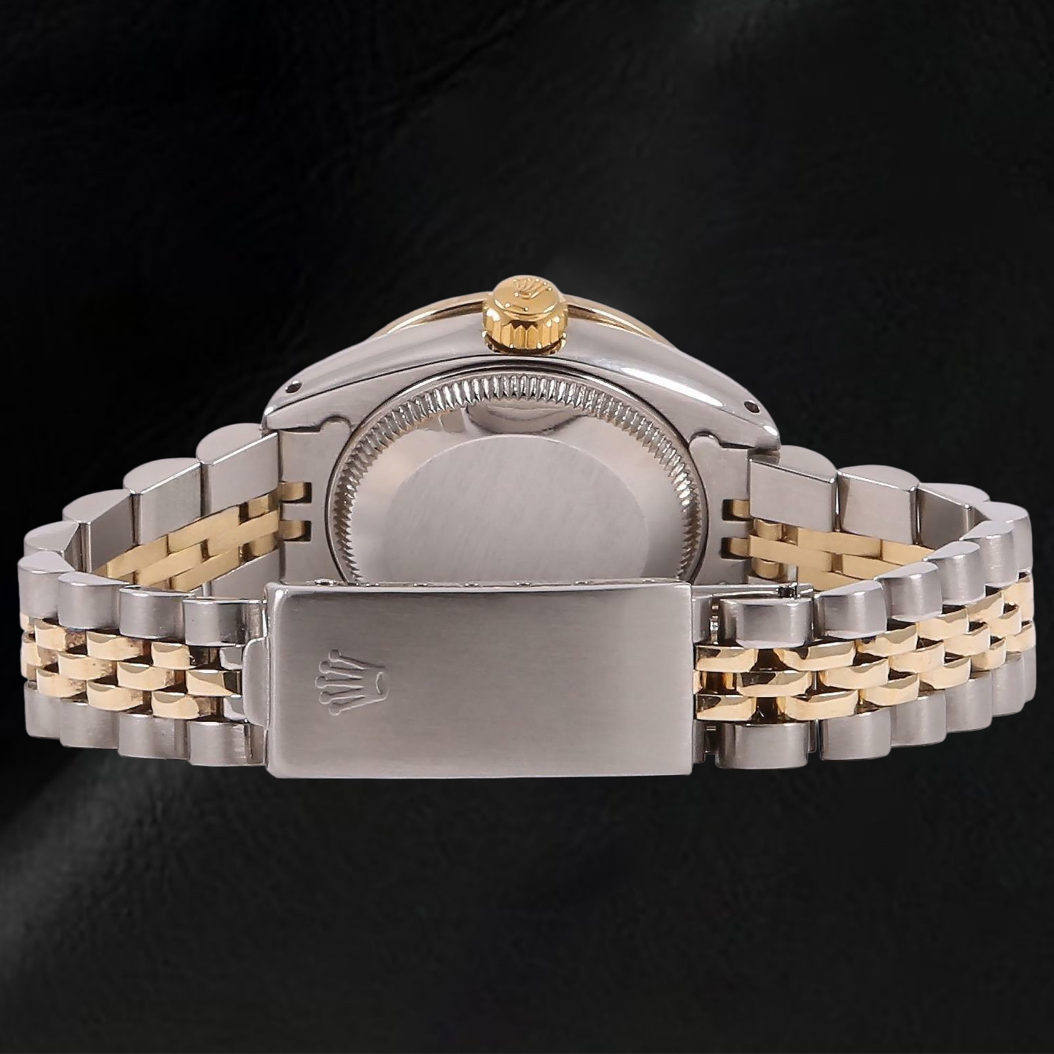 Rolex Ladies Datejust 26 mm Olive Green Diamond Dial Two Tone Watch