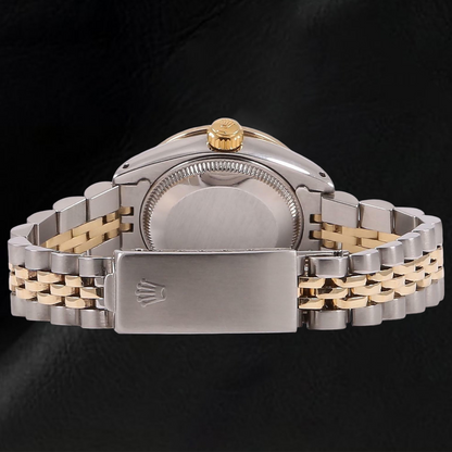 Rolex Ladies Datejust 26 mm Olive Green Diamond Dial Two Tone Watch