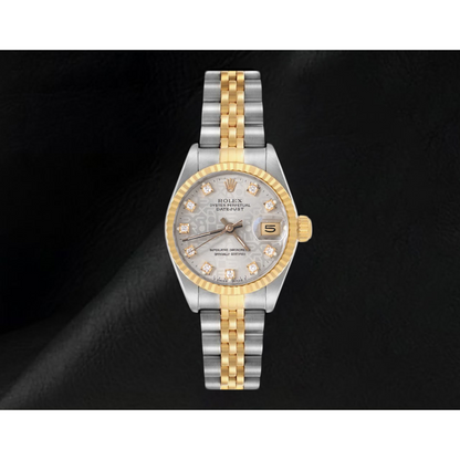 Rolex Ladies Datejust 26mm 2002 Year Diamond Dial Two Tone Watch