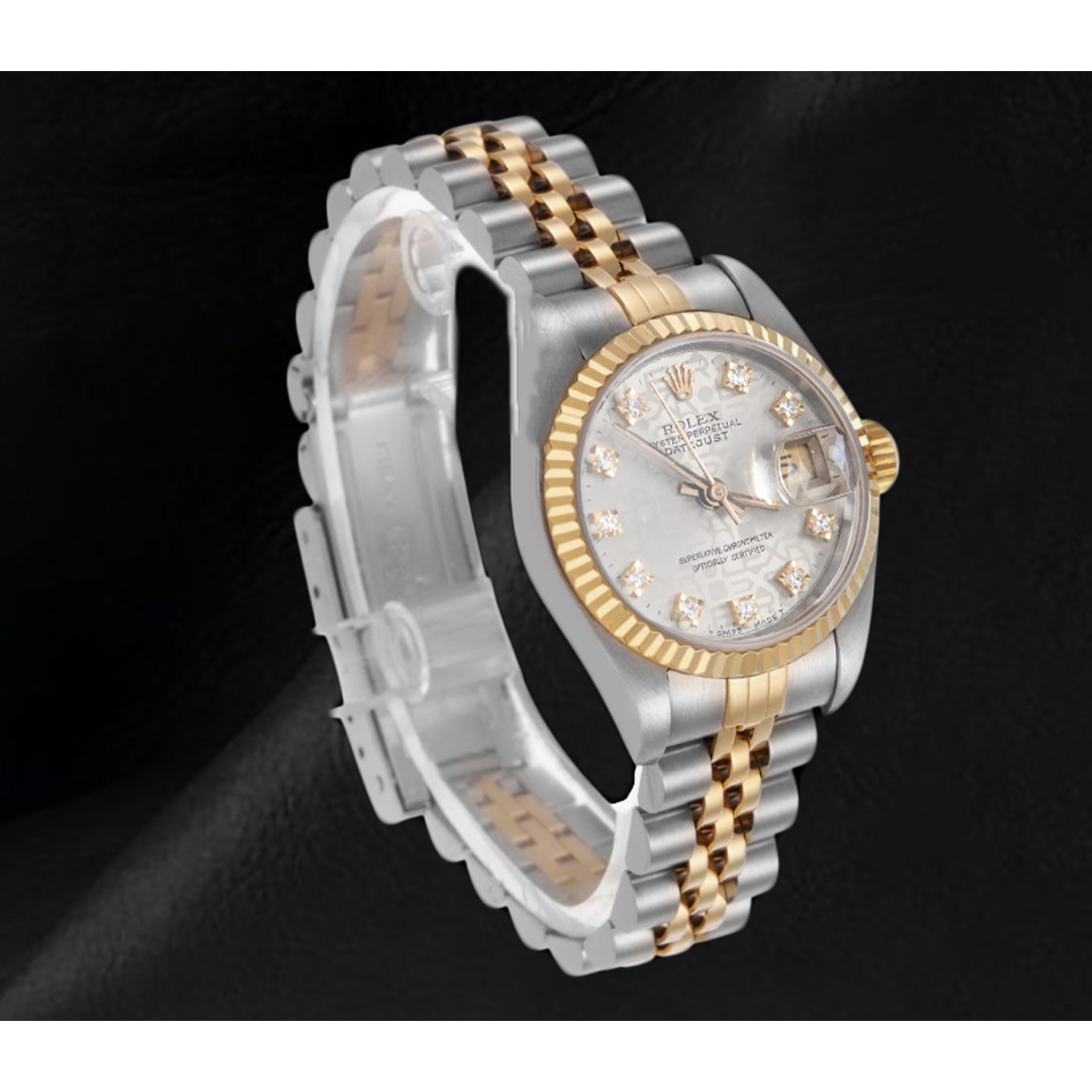 Rolex Ladies Datejust 26mm 2002 Year Diamond Dial Two Tone Watch