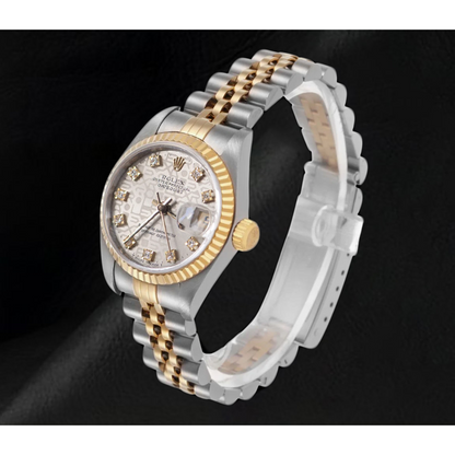 Rolex Ladies Datejust 26mm 2002 Year Diamond Dial Two Tone Watch