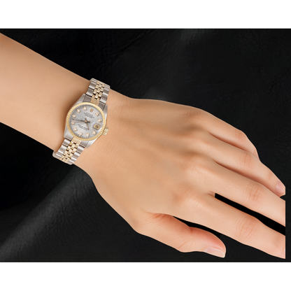 Rolex Ladies Datejust 26mm 2002 Year Diamond Dial Two Tone Watch