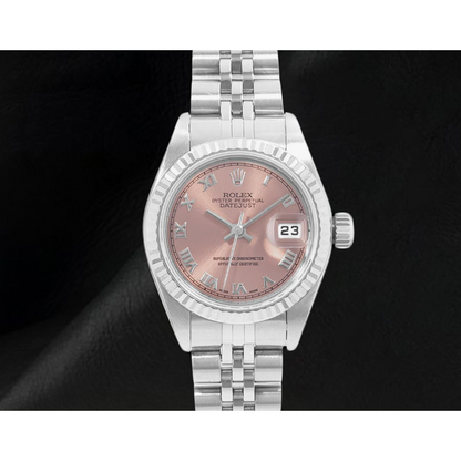 Rolex Ladies Datejust 26mm 2002 Year Pink Roman Dial Watch