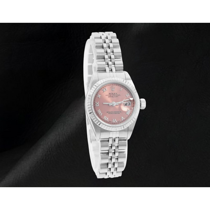 Rolex Ladies Datejust 26mm 2002 Year Pink Roman Dial Watch