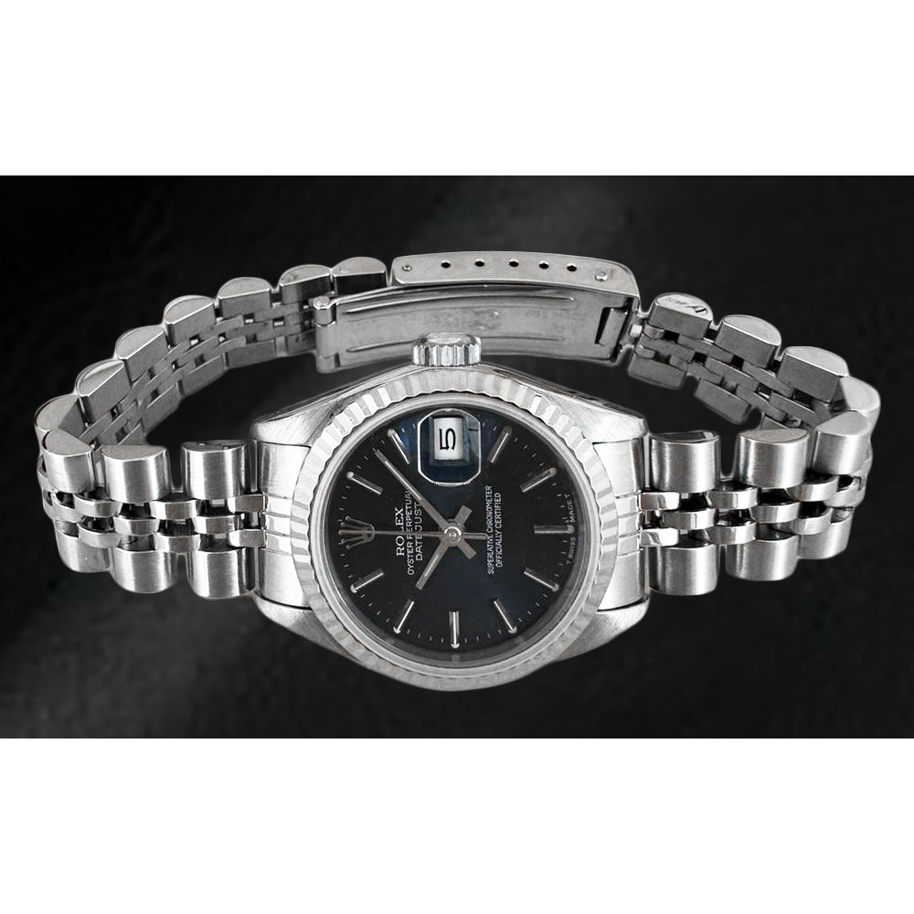 Rolex Lady-Datejust Blue Stick Dial 26 mm Stainless Steel Watch