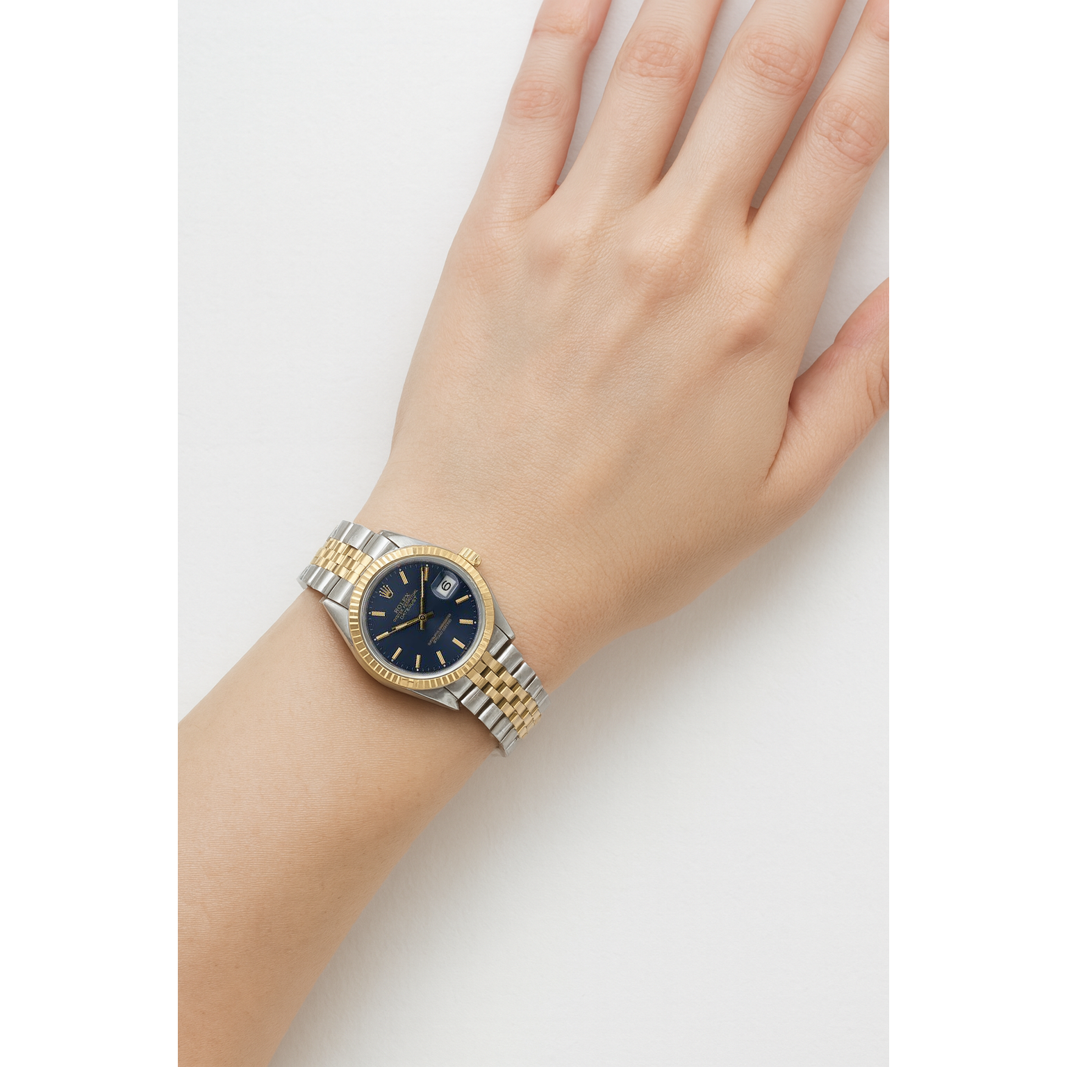 Rolex Lady Datejust 18K Yellow Gold Steel Blue Dial 31mm Watch